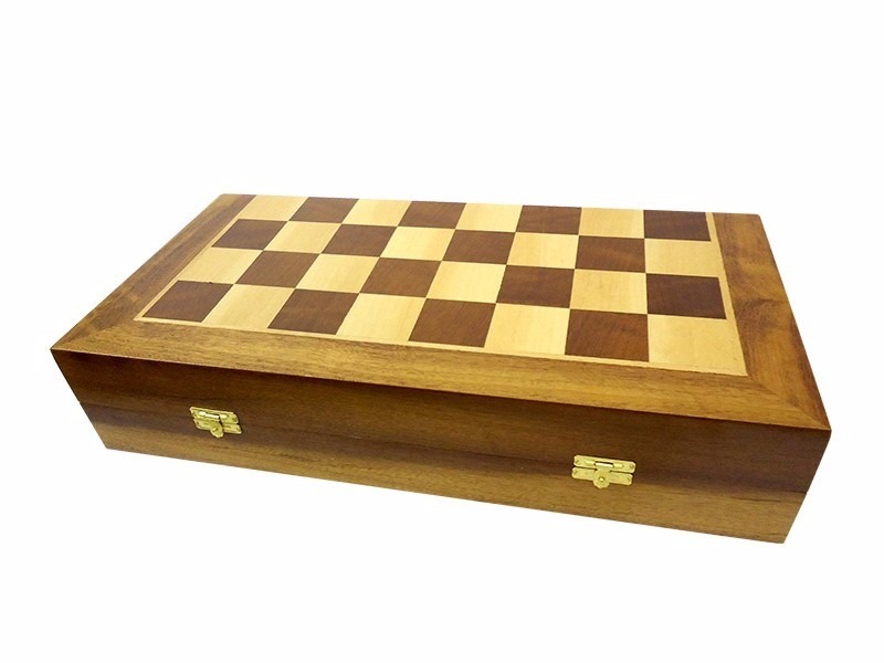 Jogo de xadrez de madeira dobrável de luxo